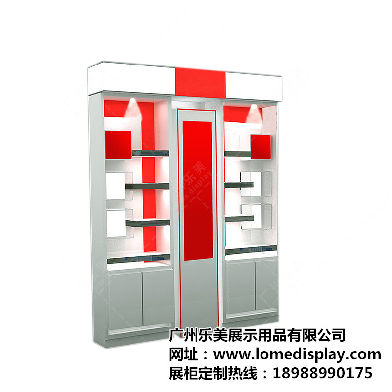 廣州廠家專業(yè)定制化妝品展柜彩妝柜展柜護(hù)膚品背柜多層靠墻展示柜
