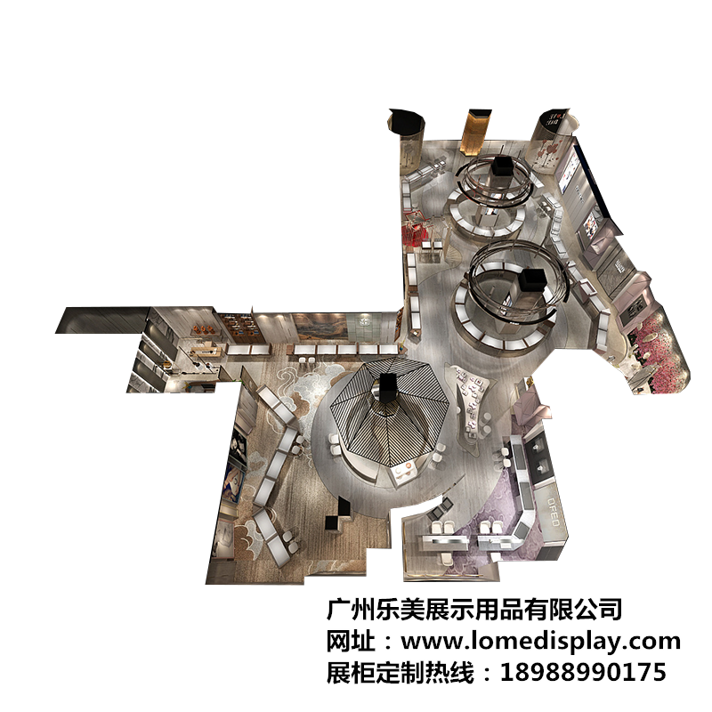 奢华高端品牌定制商场店铺专柜珠宝展柜广州工厂定制