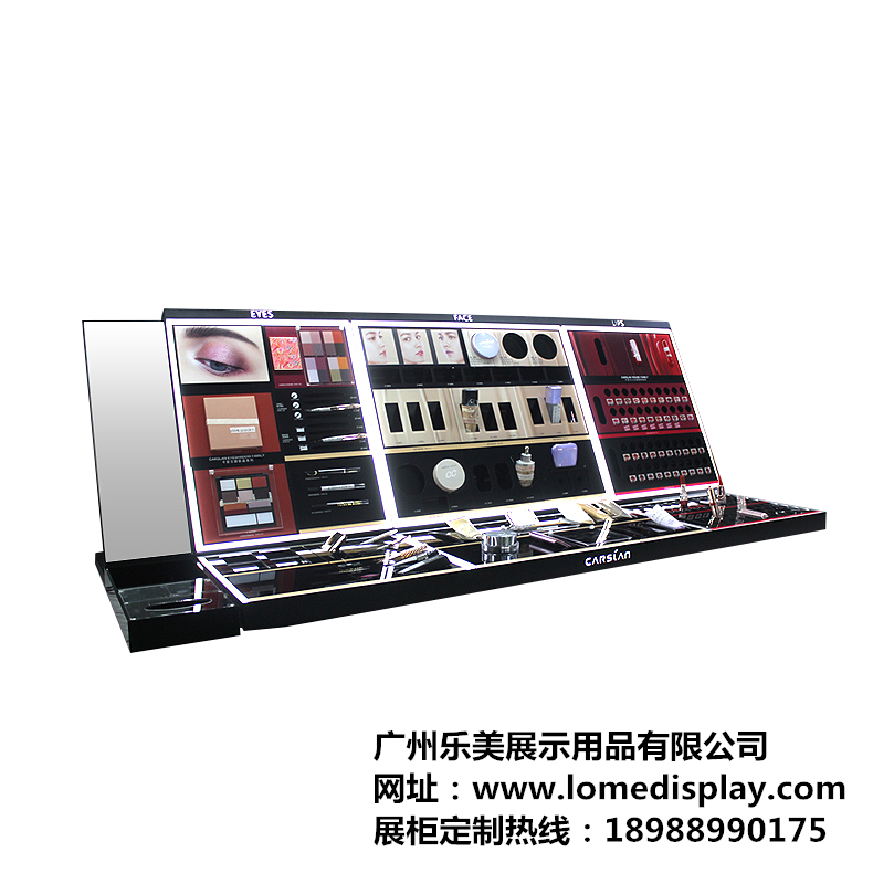 品牌定制彩妆展示架展示台-简约时尚亚克力-口红眼影粉底液彩妆面板定制