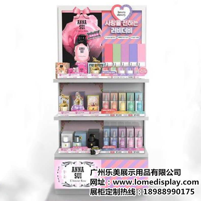 商場(chǎng)店鋪超市促銷不銹鋼香水展示架化妝品護(hù)膚品展示架展示柜矮柜