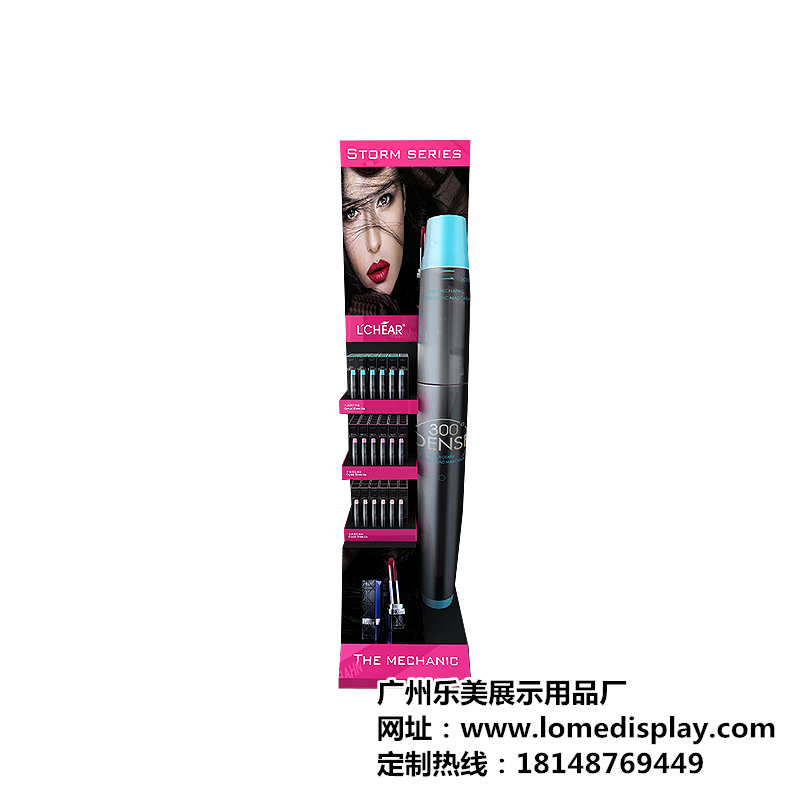 广州厂家-品牌定制-口红眉笔粉底液放置架-彩妆前柜-化妆品展示柜