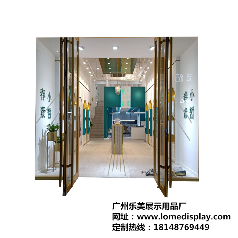 品牌定制木质烤漆洗面奶精华护肤品化妆品展示柜新款