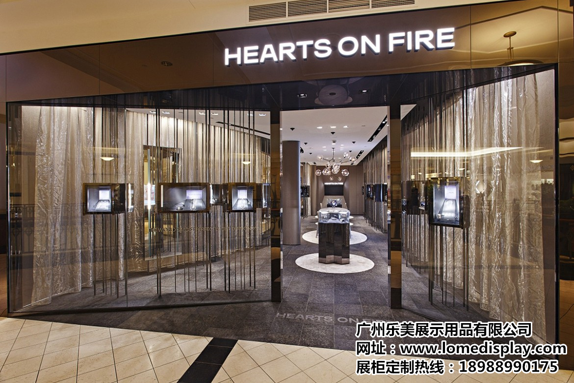 商场高端珠宝展柜-异形不规则不锈钢珠宝钻石黄金首饰展柜高柜