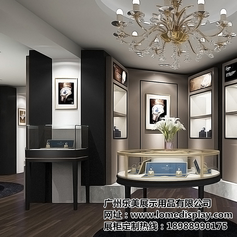 广州厂家定做超市商场店铺金银首饰珠宝展柜玻璃展示柜中岛柜