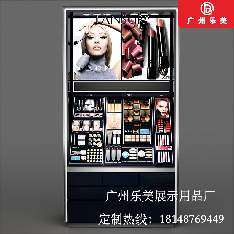 亞克力道具展示柜定做木質(zhì)烤漆化妝品展示柜歐式體驗(yàn)柜高柜背柜
