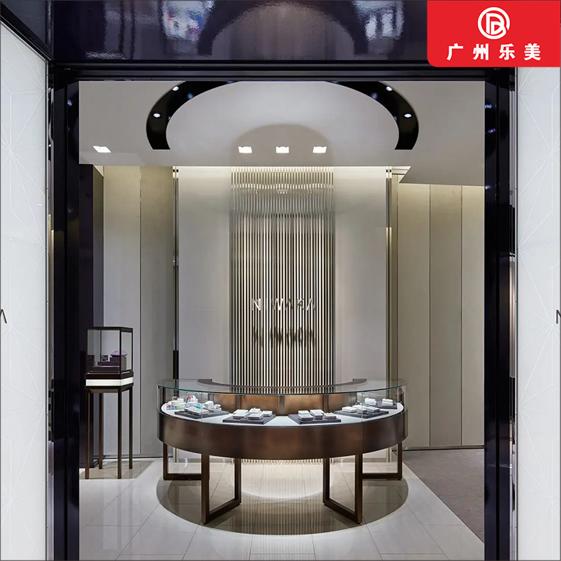 广州定制金店珠宝玉器展示柜木质烤漆+超清钢化玻璃陈列柜展示柜