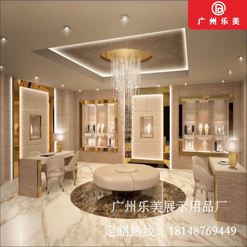 廠家直供珠寶展示柜定制LED燈玻璃飾品柜組裝專賣店貨柜設(shè)計(jì)制作