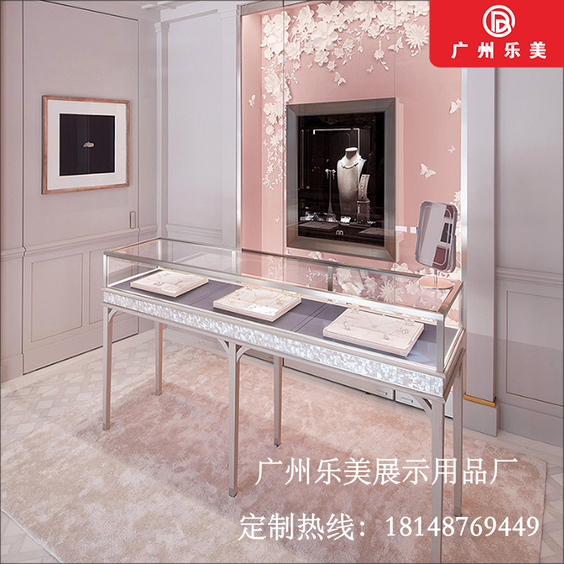 15年广州实力厂家定制珠宝展示柜款式时尚新颖直角弧形柜台货柜