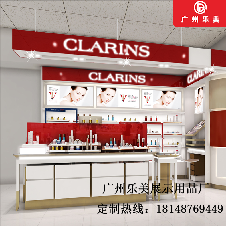 彩妝柜臺化妝品展示柜帶鏡子梳妝試裝體驗護膚產(chǎn)品貨柜流水臺貨架